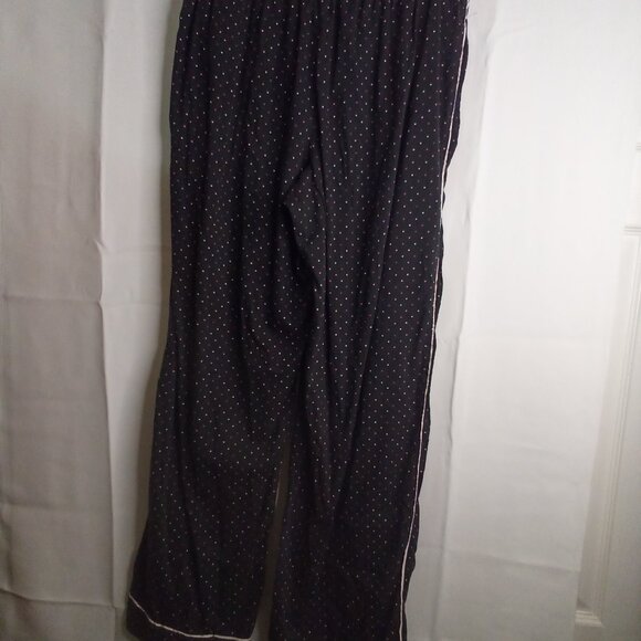 Victoria's Secret Pajama Pants Women M Sleep Bottom Elastic Polka Dot Black Pink - Picture 11 of 15